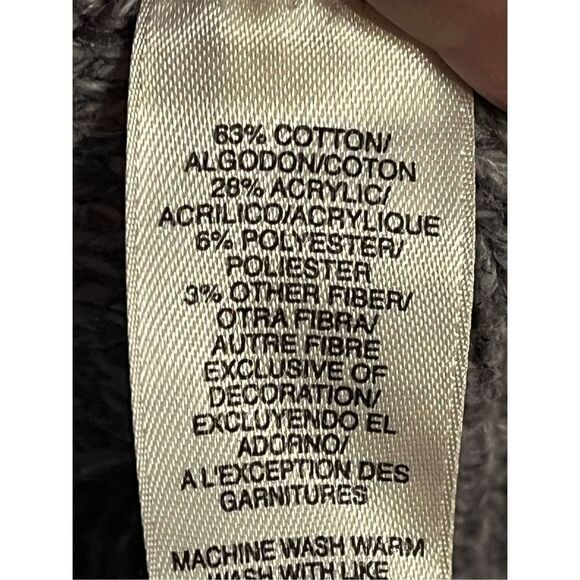 DKNY Jeans Gray 3/4 Sleeve Cardigan Sweater with Floral Detail Small (2552) - Picture 3 of 5